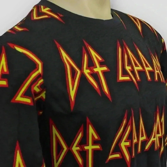 NEW! DEF LEPPARD All Over‎ Print  mens green graphic medium t-shirt - Picture 4 of 6